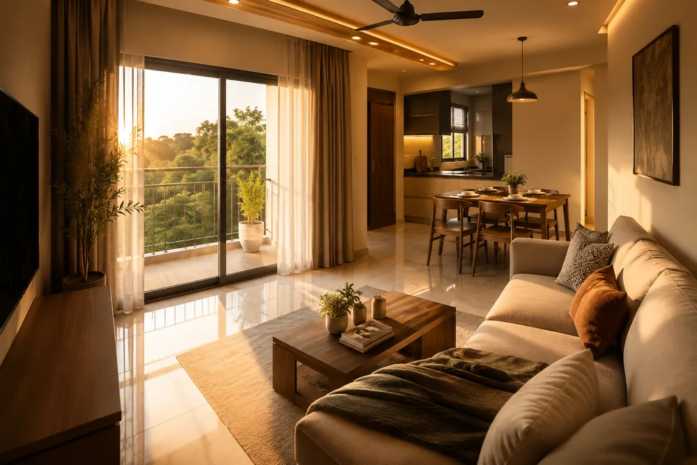2 BHK residence living room — Fusion 4 Oyster, Attur Layout, Yelahanka, Bangalore
